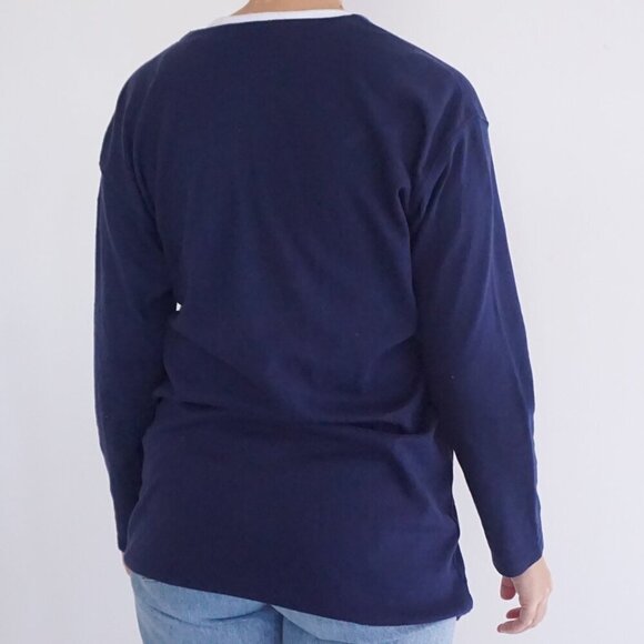 Vintage Chaus Sport Navy Embroidered Nautical Boating Sailing Button Cardigan S - Picture 3 of 13